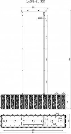 Потолочная люстра на штанге iLamp Panorama L4688-91 SGD (220V)