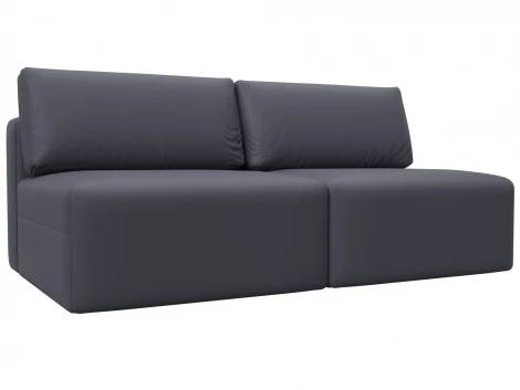 Диван прямой модульный Лига-060 НПБ (ЛДСП,Брус,Фанера/Пластик/Экокожа/Серый) Лига Диванов 130051