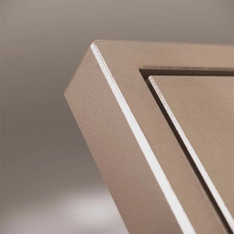 Накладка для розетки с заземлением и защитными шторками (платина) Voltum S70 Metal VLSM000710