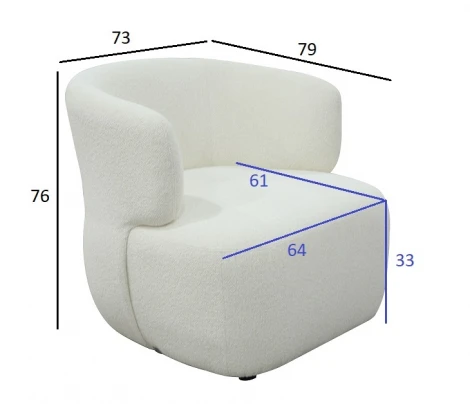 87YY-24042 Кресло Tirolo букле белое 73*79*76см Garda Decor