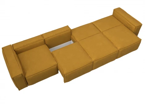 Диван прямой Лига-081 НПБ МегаЛонг (ДСП/Пластик/Велюр/Желтый) Лига Диванов 130294