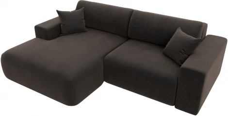 Диван угловой Лига-036 НПБ Классик левый угол (Коричневый/Велюр) Лига Диванов арт.121377L