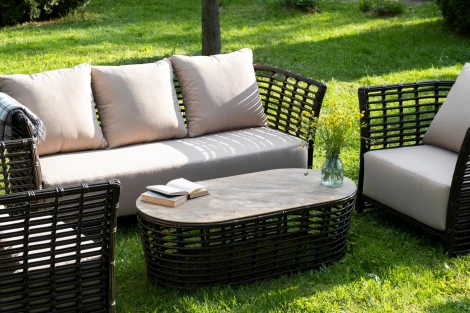 "Валенсия" лаунж-зона из искусственного ротанга, цвет бронзовый 4SIS арт.УТ-00007652