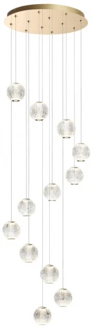 Подвесная люстра каскадная Odeon Light Crystal 5008/56L золотой/металл/акрил LED 56W 4000K 4651лм (220V, на проводе)