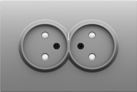 Накладка для розетки 2-й без заземления, со шторками 16A 250 В~, серый графит Donel S08 DS22659