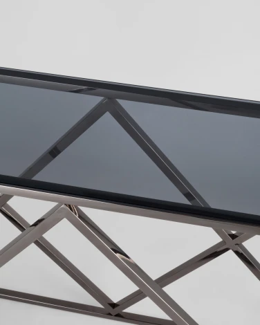 Консоль Stool Group ИНСИГНИЯ 115*30 сталь темный хром стекло smoke УТ000001969