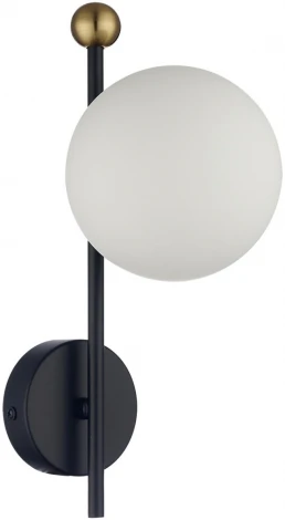Бра Lumion Melody 6581/1W черный, золотой/белый металл /стекло E14 1*40W 220V