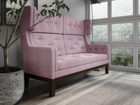 Диван Arsko Айверс Хай Орех шенилл розовый