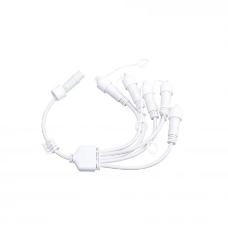 Провод-разветвитель для гирлянд серии F90PRO 0,4м. 5 выходов статика/мерцание IP67 белый UCX-F90 S5/0.4M/WH