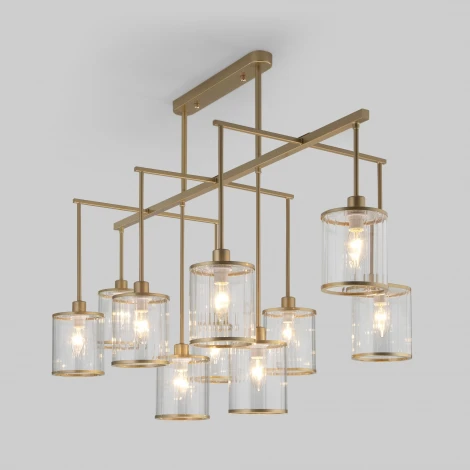 Потолочная люстра Wi-Fi на штанге Eurosvet Inari 60144/10 золото (220V, управление смартфоном, голосовое управление, умный дом - Minimir Home, Алиса, Маруся, Салют)