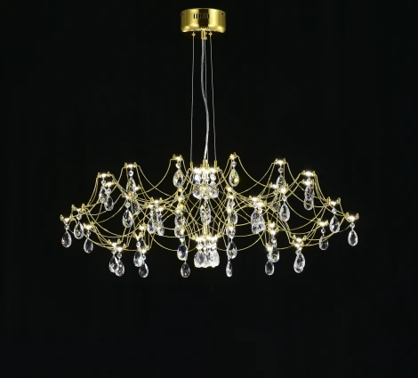 Подвесная люстра светодиодная с пультом и хрустальными подвесками Asfour MyFar Ersilia MR2662-60P-50AD