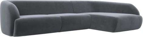 Диван угловой Лига-041 правый угол (Серый/Велюр) Лига Диванов арт.122190