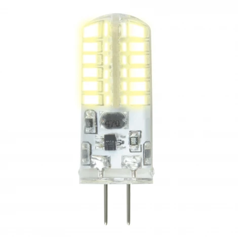 Лампа светодиодная с силиконовым покрытием, теплый белый свет 3000К Uniel JC 12V LED-JC-12/3W/3000K/G4/CL SIZ05TR