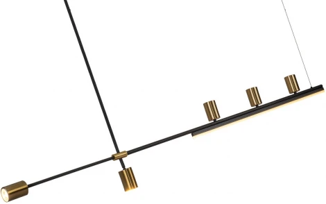 Подвесной светильник Kink Light Рия 07618-150,36 латунь GU10 5*5W+Led 15W (3000K) (220V, на тросе)