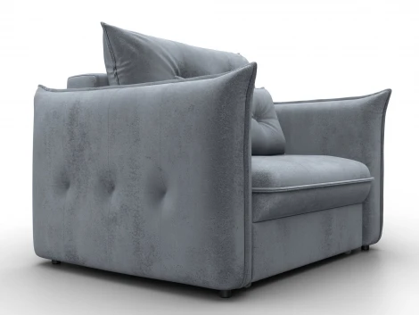 Кресло Лига-100 НПБ (ДСП,Фанера,Велюр/Серый) Лига Диванов 137001