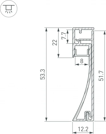 Профиль PLINTUS-H54-2000 ANOD (Arlight, Алюминий) 046388