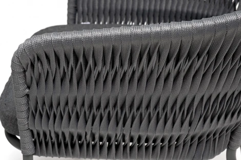 Обеденная группа на 4 персоны со стульями Бордо плетения колос, столешница серый гранит 4SIS Диего DIE-CB4T1-5-SET D-gray