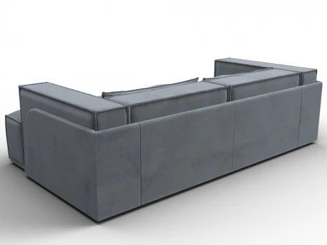 Диван угловой Лига-061 угол правый (ДСП,Брус,Фанера,Велюр/Серый) Лига Диванов 131152