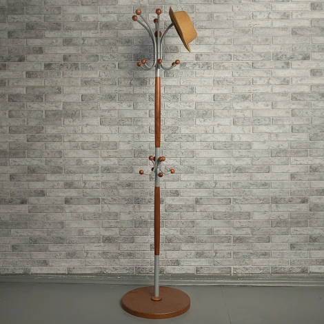 Вешалка напольная Д 1 металлик/ средне-коричневый от фабрики Mebelik