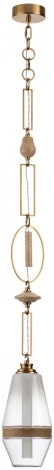 Подвесной светильник Odeon Light Krema 5441/1B сатинированн.латунь/прозрачн./металл/стекло/травертин/веревка G9 LED 6W (220V, подвески, на цепи)