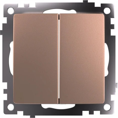 Переключатель двухклавишный (шампань) Stekker Катрин 49169