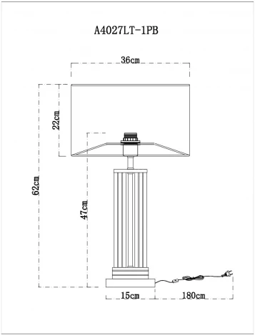 Интерьерная настольная лампа Arte Lamp Matar A4027LT-1PB (220V, выключатель)
