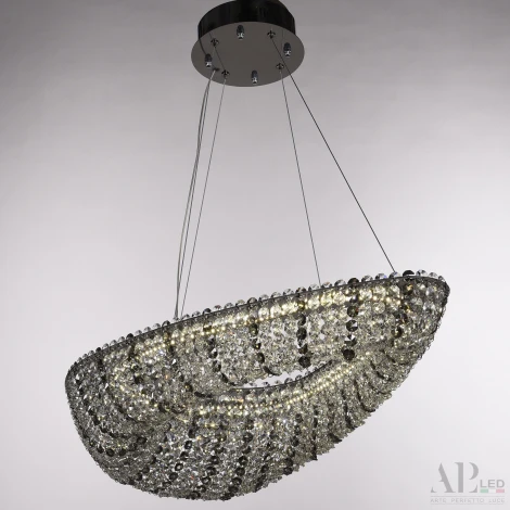Подвесная люстра светодиодная APL LED Sicilia SH509.0.70.R.Ni.4000.Clear.731 (220V, хрусталь, на тросе)