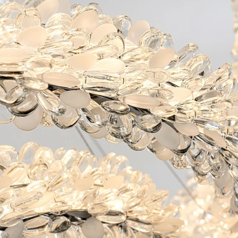 Подвесной светильник светодиодный хрустальный с пультом с регулировкой цветовой температуры и яркости Modelux MODESTYLE MS.5002.800.600.400 CR