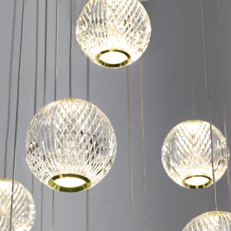 Подвесная люстра большая каскадная Crystal 5008/120L Odeon Light (LED, 220V, на проводе)