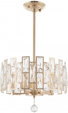 Подвесная люстра хрустальная на штанге Arte Milano Sorrento-4209 374209/5/350/380 GD (220V)