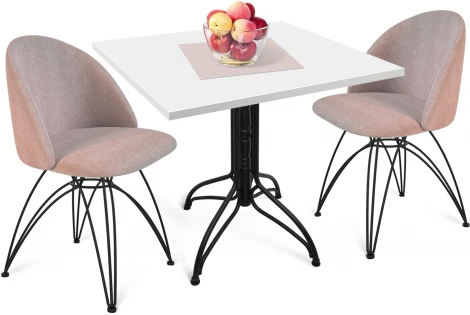 Обеденная группа SHT-DS119 розовый десерт/белый/черный муар Sheffilton 5459384501