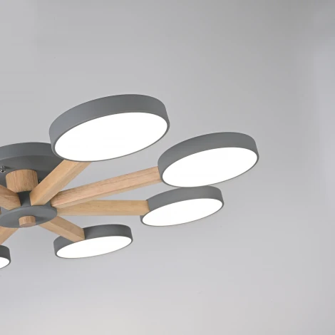 Потолочная люстра Wi-Fi на штанге Turna 8 Gray By ImperiumLoft Turna01 (LED, 220V, голосовое управление, умный дом - Алиса)