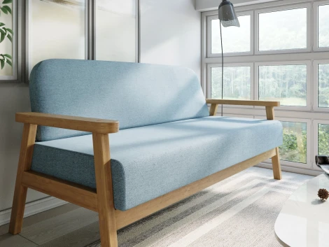 Диван Arsko прямой Флори М береза рогожка голубая