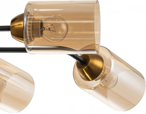 Потолочная люстра на штанге Escada Vertigo 1131/6P Black/Gold 6x60Вт E27, металл/стекло, черный/золото (220V)