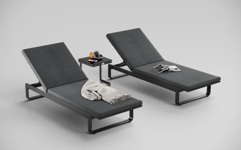 Шезлонг Gardenini Premium Villino (Алюминий,Ткань/Темно-серый) арт.SPVLN.010800.N2