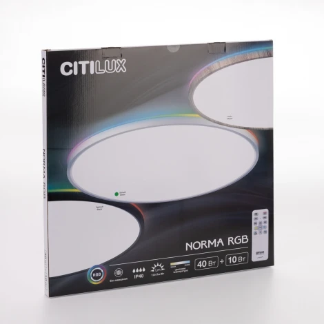 Потолочнвый светильник RGB круглый светодиодный Citilux Norma CL749500 (220V, пульт управления, круглые, IP40)