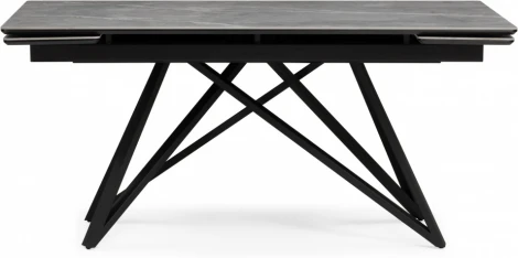 Керамический стол Notta Вилсон 160(220)х89 серый мрамор larka grey / черный арт.612183