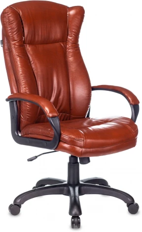 Кресло руководителя Бюрократ CH-879N коричневый Boroko-37 эко.кожа крестовина пластик
