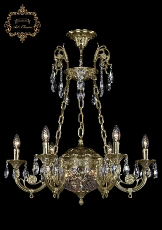Подвесная люстра с хрустальными подвесками Art Classic 31.44 31.44.6.KR175SP.250IT.G.Sp.Clear.1A
