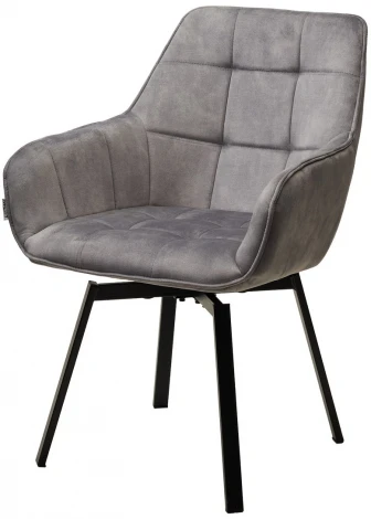 Стул MAVERICK 360 град. поворот. UF912-09B античный светло-серый, без пальчиковый"/ черный, М-City"