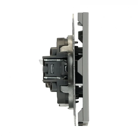 Розетка Ethernet RJ-45 (платиново-серый, soft touch) Stekker Эмили 49951