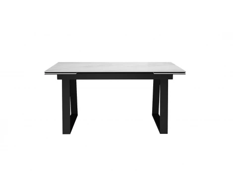 Стол DikLine DKZ160 Керамика Tianshan White (белый полуглянец)/подстолье черное/опоры черные (2 уп.) 00-00083315