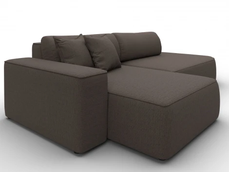 Диван угловой Лига-065 БП угол левый (ДСП,Рогожка/Коричневый) Лига Диванов 134784L