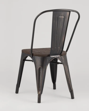 Стул Stool Group TOLIX WOOD черный патина золото УТ000000491