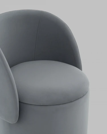 Пуф-трансформер Таунсвилл вращающийся с ящиком велюр серый Stool Group арт.УТ000041704