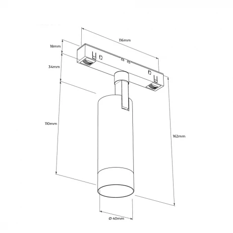 Трековый светильник магнитный 8V 48W RAUMBERG MGSPOT8Bk 3000K (LED)
