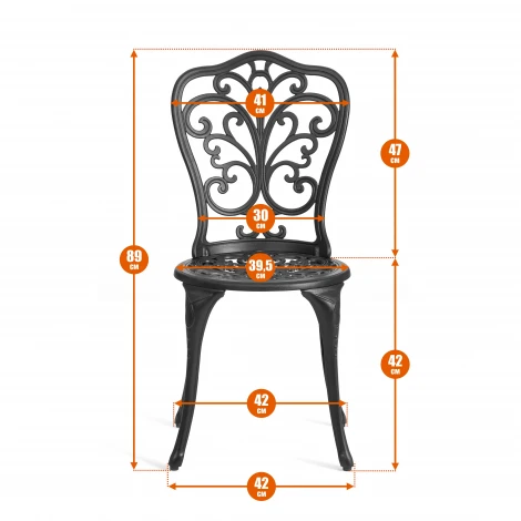 Стул Secret de Maison Mozart/Моцарт алюминиевый сплав, 53х41х89см, бронзовый (Комплект из 2 шт.) Tetchair 10679