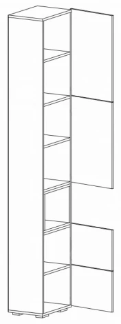 Модульная гостиная Лонгфорд комплектация 1 (Лонгфорд комплектация 1 белый / дуб вотан) Woodville арт.563532