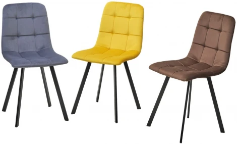 Стул M-City РИЧИ, цвет H-71 Шоколадный, велюр / черный каркас