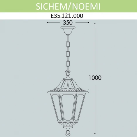 Уличный светильник подвесной Fumagalli Noemi E35.121.000.AXH27 (220V, на цепи, IP55)
